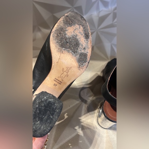 Marni Black Leather Heels with Silver Block Heel size EU37 - Picture 5 of 9